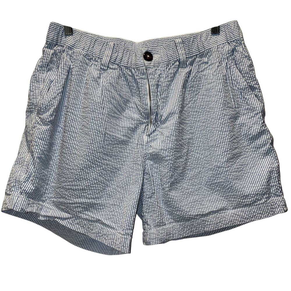 Chubbies Shorts Seersucker Striped Blue White Mens Size Large 5" Inseam